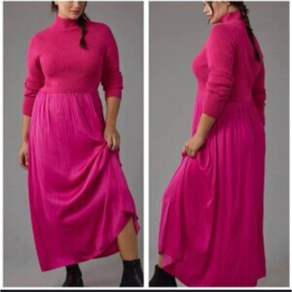 Anthropologie The Twofer Sweater Dress Pink Size M‎